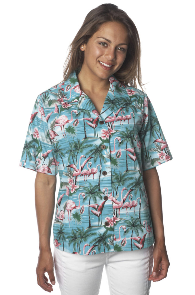 Flamingos Womens Hawaiian Shirt